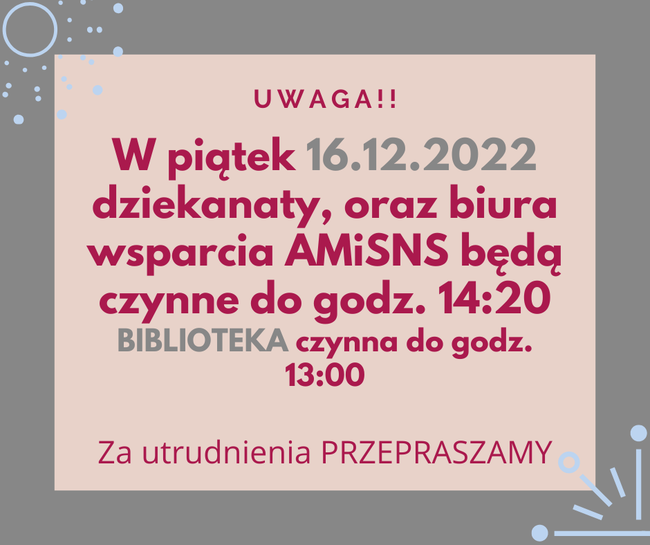 Read more about the article Godziny otwarcia w piątek 16.12.2022 r.