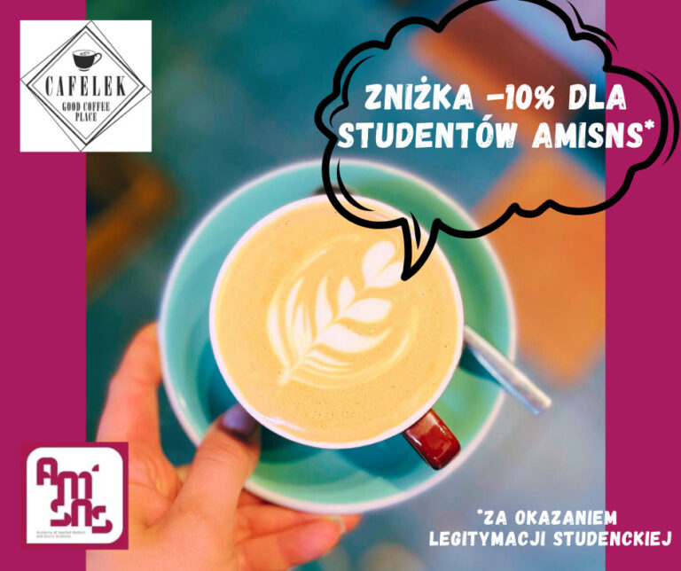 ’-10% w Kawiarni Cafelek dla studentów AMiSNS