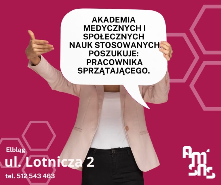 Akademia Medycznych i Społecznych Nauk Stosowanych poszukuje: pracownika sprzątającego