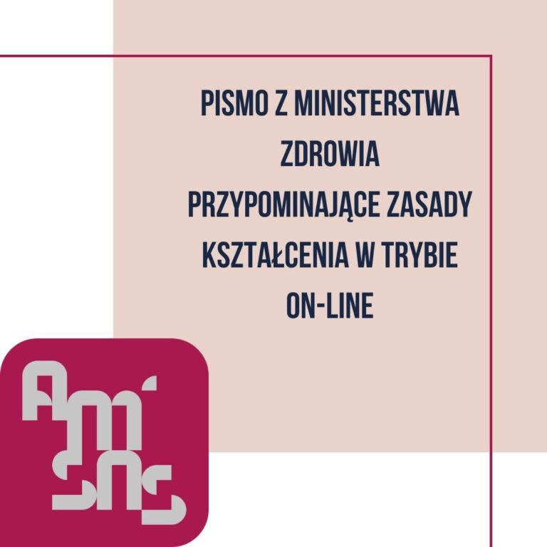 Pismo z Ministerstwa Zdrowia przypominające zasady kształcenia w trybie on-line