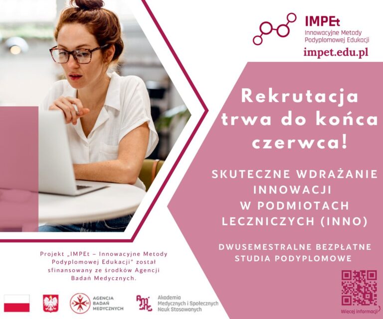 Skuteczne wdrażanie innowacji w podmiotach leczniczych (INNO) – ostatnie dni rekrutacji!