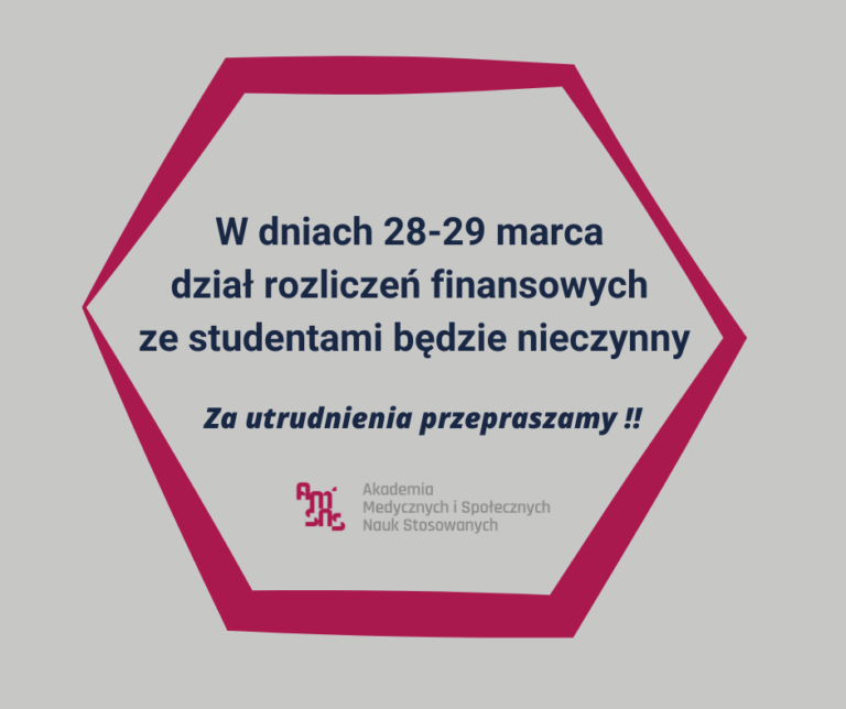 Dział rozliczeń ze studentami – nieczynny