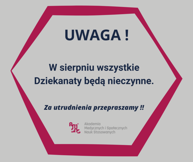 Ważne: Dziekanaty nieczynne w sierpniu