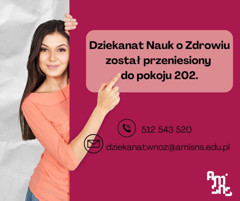 Zmiana lokalizacji Dziekanatu Nauk o Zdrowiu