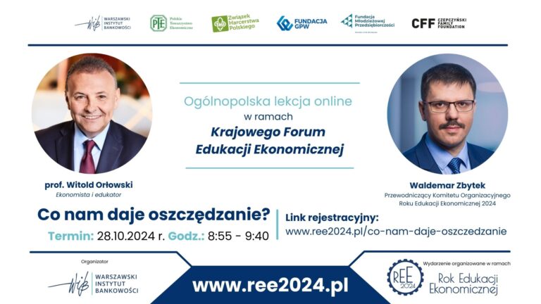 Zaproszenie na ogólnopolską lekcję online „Co nam daje oszczędzanie?”