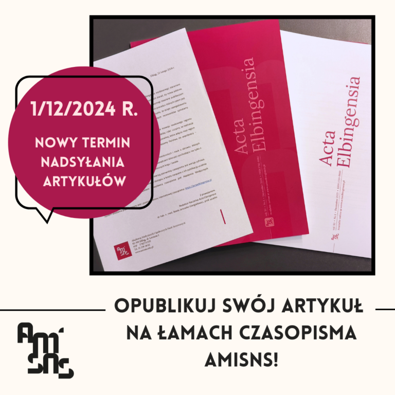 Nowy termin nadsyłania artykułów do publikacji w czasopiśmie „Acta Elbingensia”