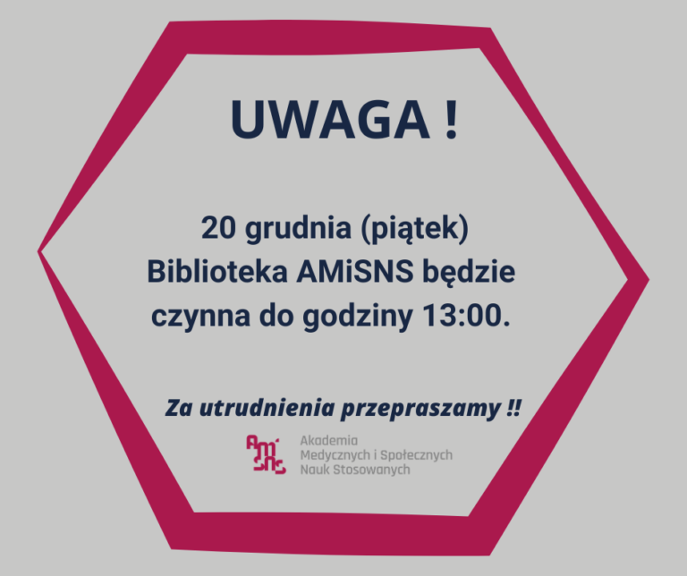 Zmiana godzin pracy Biblioteki AMiSNS