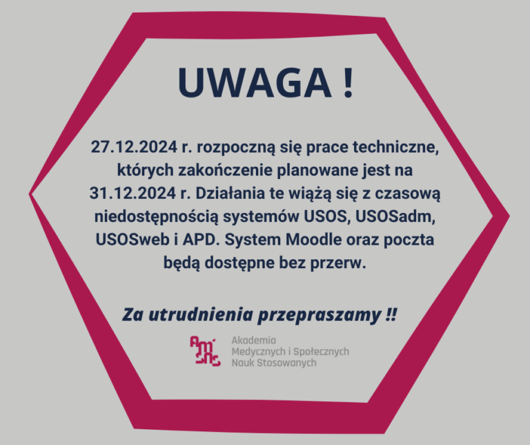 Uwaga – prace techniczne