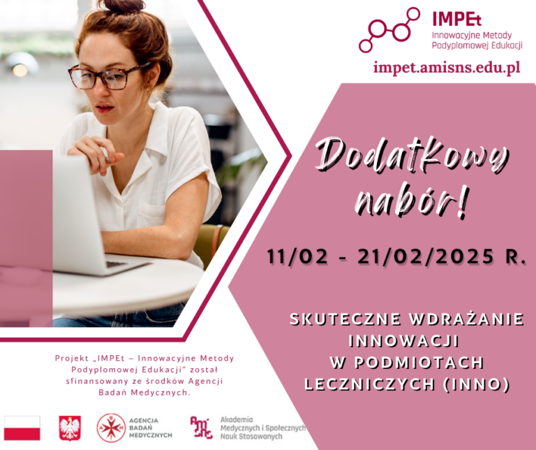 Skuteczne wdrażanie innowacji w podmiotach leczniczych (INNO) – dodatkowy nabór!