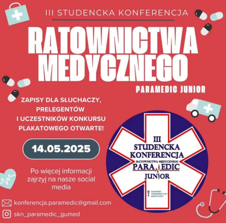 Zaproszenie na III Studencką Konferencję Ratownictwa Medycznego Paramedic Junior