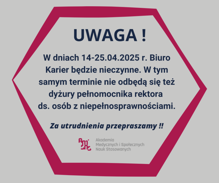 Przerwa w działaniu Biura Karier i dyżurach pełnomocnika rektora ds. osób z niepełnosprawnościami