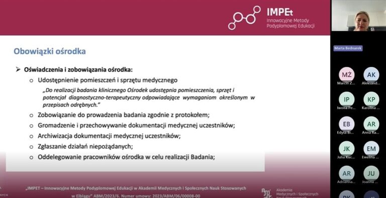 Praktyczne aspekty badań klinicznych – zjazd studentów kierunku KLIN-BAD