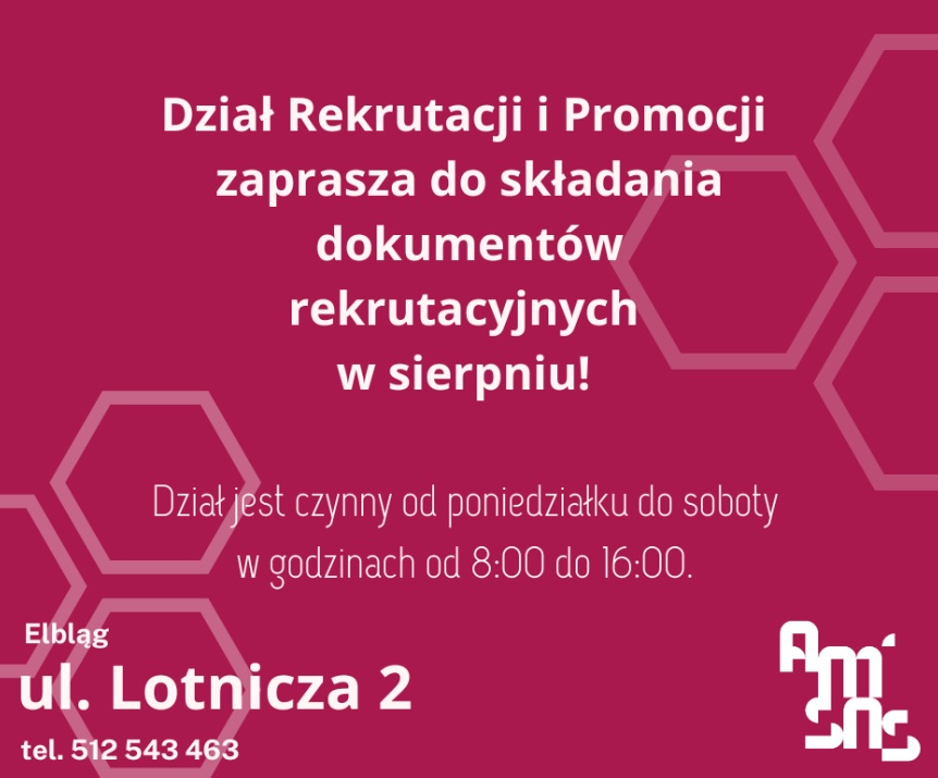 Dział Rekrutacji i Promocji zaprasza do rekrutacji w sierpniu!