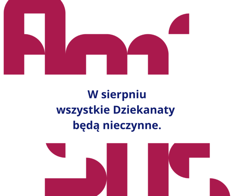 Ważne: Dziekanaty nieczynne w sierpniu!