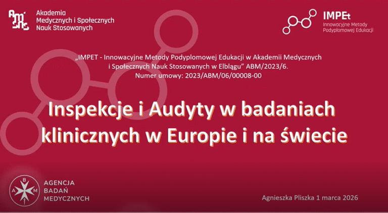 Protokoły, audyty i monitorowanie badań. Zajęcia na kierunku KLIN‑BAD