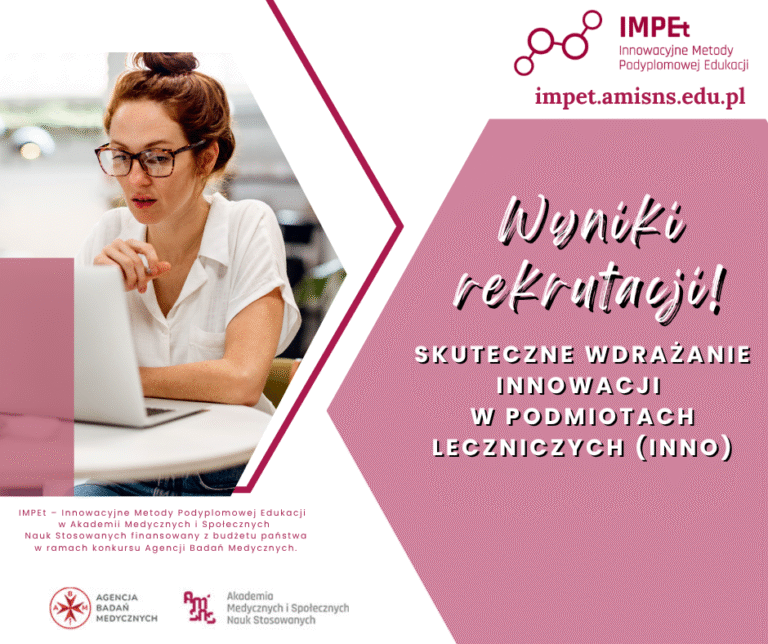 Wyniki rekrutacji na bezpłatne studia podyplomowe „INNO”