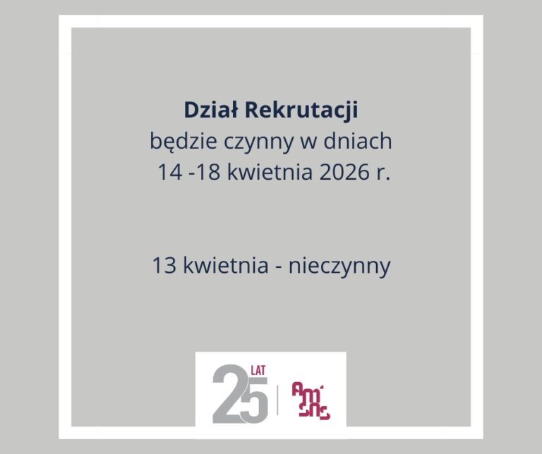 Zmiana organizacji pracy Działu Rekrutacji
