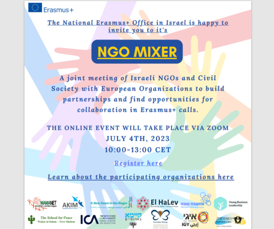 Read more about the article Narodowe Biuro Programu Erasmus+ w Izraelu zaprasza na spotkanie online